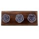 Purple Medium Rose Flower Ceramic Wooden Hooks 